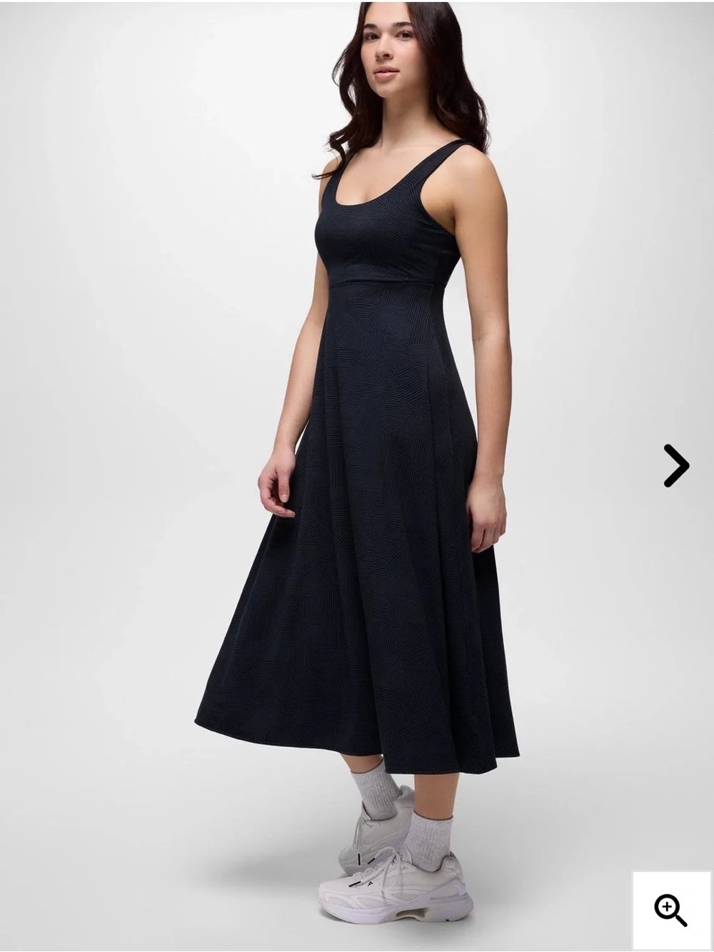 Prana Dark Navy Printed Lata midi Dress